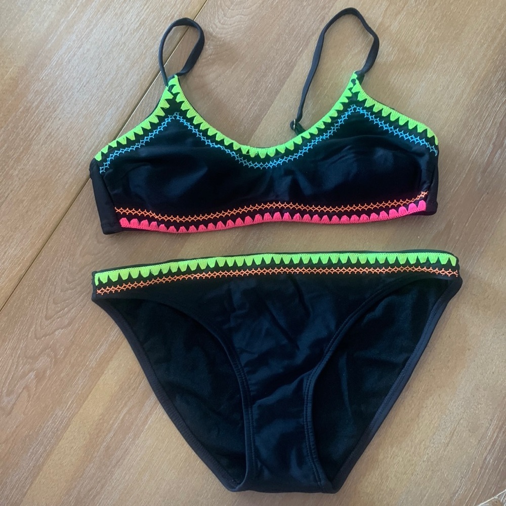 Black and Neon Swimsuit